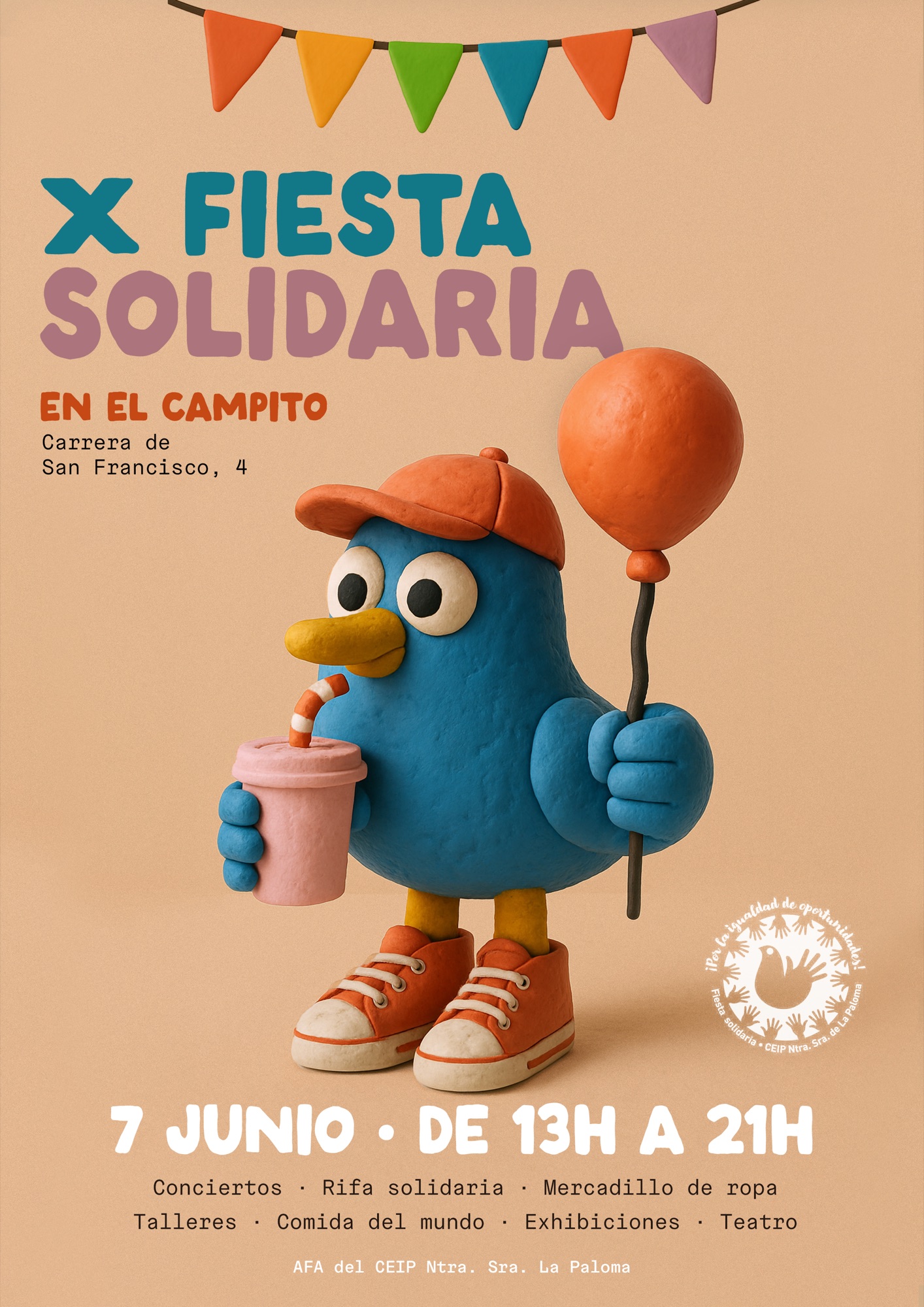 Cartel de fiesta solidaria