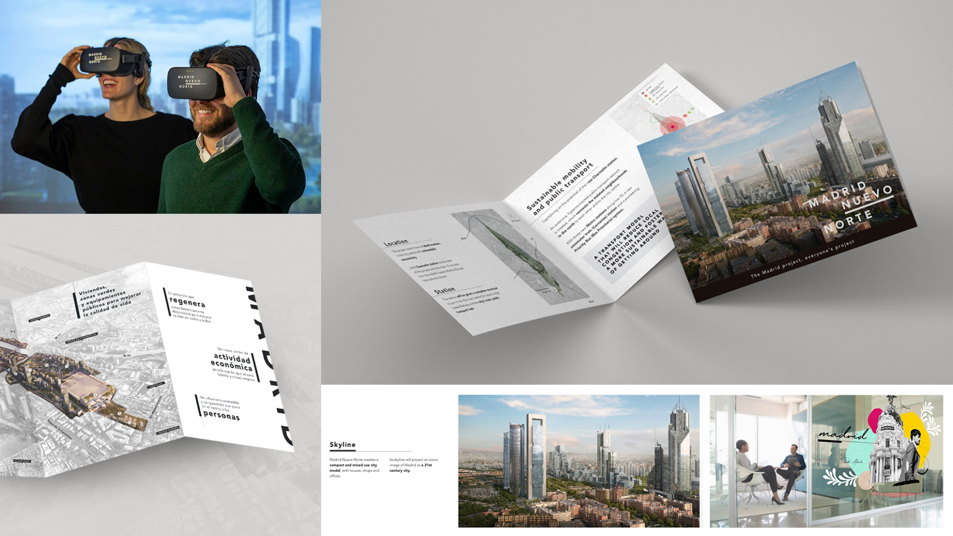 Aplicaciones de identidad corporativa de Madrid Nuevo Norte