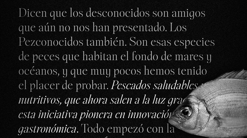 Pantalla editorial de Pezconocidos